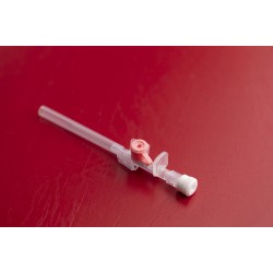 plastic catheter with needle closed