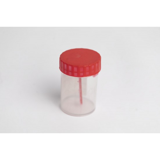 Biomaterial cap with a spoon, sterile, disposable 60 ml Biomaterial cap with a spoon, sterile, disposable 60 ml